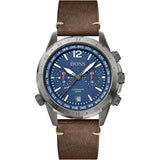 Hugo Boss Nomad Blue Dial Brown Leather Strap Watch for Men - 1513773 Authentic Buy Shop Now