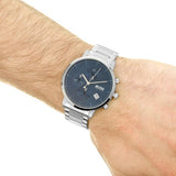 Hugo Boss Integrity Blue Dial Silver Steel Strap Watch for Men - 1513779 Authentic Buy Shop Now