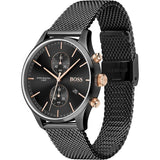 Hugo Boss Associate Black Dial Black Mesh Bracelet Watch for Men - 1513811 Authentic Buy Shop Now
