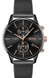Hugo Boss Associate Black Dial Black Mesh Bracelet Watch for Men - 1513769 Authentic Buy Shop Now