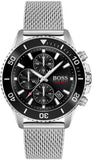 Hugo Boss Admiral Black Dial Silver Mesh Bracelet Watch for Men - 1513904 Authentic Buy Shop Now
