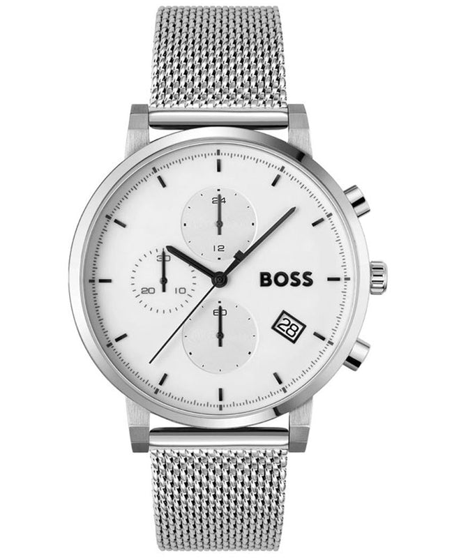 Hugo Boss Skymaster White Dial Silver Mesh Bracelet Watch for Men - 1513933 Authentic Buy Shop Now