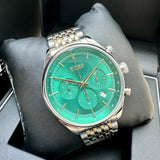 Hugo Boss Gregor Chronograph Green Dial Two Tone Steel Strap Watch For Men - 1514081 Authentic Buy Shop Now
