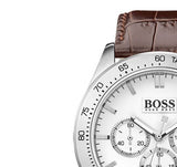 Hugo Boss Ikon White Dial Brown Leather Strap Watch for Men - 1513175 Authentic Buy Shop Now