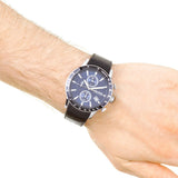 Hugo Boss Rafale Chronograph Blue Dial Black Leather Strap Watch For Men - 1513391 Authentic Buy Shop Now