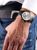 Hugo Boss Rafale Chronograph Quartz Silver Dial Black Leather Strap Watch For Men - 1513403 Authentic Buy Shop Now