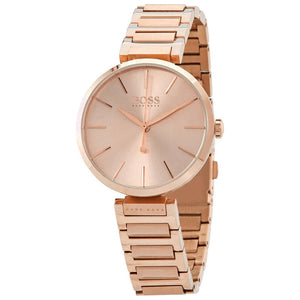 Hugo Boss Allusion Rose Gold Dial Rose Gold Steel Strap Watch For Women - 1502418 Authentic Buy Shop Now