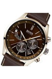 Hugo Boss Grand Prix Brown Dial Brown Leather Strap Watch for Men - 1513605 Authentic Buy Shop Now