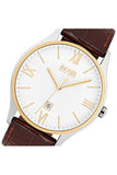 Hugo Boss Classic White Dial Brown Leather Strap Watch for Men - 1513486 Authentic Buy Shop Now