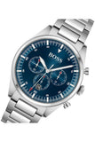 Hugo Boss Pioneer Blue Dial Silver Steel Strap Watch for Men - 1513867 Authentic Buy Shop Now