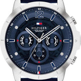 Tommy Hilfiger Luca Chronograph Blue Dial Blue Silicone Strap Watch For Men - 1710489 Authentic Buy Shop Now