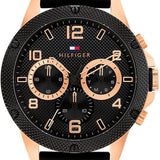 Tommy Hilfiger Blaze Multifunction Black Dial Black Rubber Strap Watch For Men - 1792028 Authentic Buy Shop Now