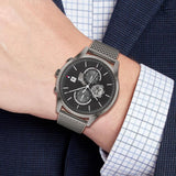 Tommy Hilfiger Weston Chronograph Grey Dial Grey Mesh Bracelet Watch For Men - 1710506 Authentic Buy Shop Now