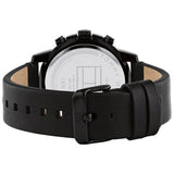 Tommy Hilfiger Troy Chronograph Black Dial Black Leather Strap Watch For Men - 1792110 Authentic Buy Shop Now