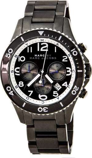 Marc Jacobs Rock Chronograph Limited Edition Gray Dial Gray Steel Strap Watch for Women - MBM5025 Authentic Buy Shop Now