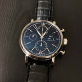 IWC Portofino Chronograph Black Dial Black Leather Strap Watch for Men - IW391029 Authentic Buy Shop Now