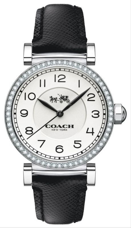 Coach Madison White Dial Black Leather Strap Watch for Women - 14502399 Authentic Buy Shop Now