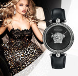 Versace Palazzo Empire Black Dial Black Leather Strap Watch for Women - VCO060017 Authentic Buy Shop Now