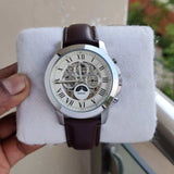 Fossil Grant Automatic White Dial Brown Leather Strap Watch for Men - ME3027 Authentic Buy Shop Now