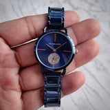 Michael Kors Portia Blue Dial Blue Stainless Steel Strap Watch for Women - MK3680 Authentic Buy Shop Now