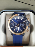 Fossil Bannon Multifunction Blue Dial Blue Silicone Strap Watch for Men - BQ2498 Authentic Buy Shop Now