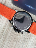Michael Kors Dylan Chronograph Grey Dial Orange Rubber Strap Watch for Men - MK8296 Authentic Buy Shop Now