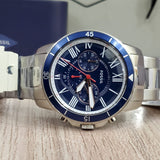Fossil Grant Sport Chronograph Blue Dial Silver Steel Strap Watch for Men - FS5238 Authentic Buy Shop Now