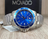 Movado Series 800 Blue Dial Silver Steel Strap Watch For Men - 2600137 Authentic Buy Shop Now