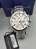 Tommy Hilfiger Trent Multifunction White Dial Silver Steel Strap Watch for Men - 1791140 Authentic Buy Shop Now
