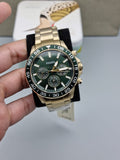 Fossil Bannon Multifunction Chronograph Green Dial Gold Steel Strap Watch for Men - BQ2493 Authentic Buy Shop Now