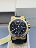 Michael Kors Dylan Chronograph Black Dial Black Rubber Strap Watch for Men - MK8445 Authentic Buy Shop Now