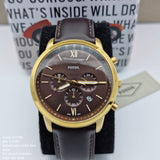 Fossil Neutra Chronograph Brown Dial Brown Leather Strap Watch for Men - FS5763 Authentic Buy Shop Now