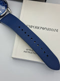 Emporio Armani Aviator Quartz Blue Dial Blue Leather Strap Watch For Men - AR11335 Authentic Buy Shop Now