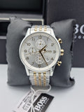 Hugo Boss Navigator White Dial Two Tone Steel Strap Watch for Men - 1513499 Authentic Buy Shop Now