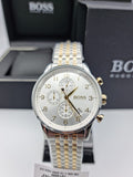 Hugo Boss Navigator White Dial Two Tone Steel Strap Watch for Men - 1513499 Authentic Buy Shop Now