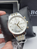 Hugo Boss Navigator White Dial Two Tone Steel Strap Watch for Men - 1513499 Authentic Buy Shop Now