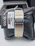 Hugo Boss Navigator White Dial Two Tone Steel Strap Watch for Men - 1513499 Authentic Buy Shop Now