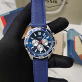 Fossil Garrett Chronograph Blue Dial Blue Rubber Strap Watch for Men - FS5709 Authentic Buy Shop Now