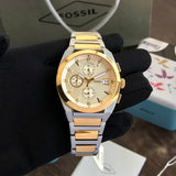 Fossil Everett Chronograph Gold Dial Two Tone Steel Strap Watch for Men - FS5796 Authentic Buy Shop Now