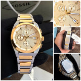 Fossil Everett Chronograph Gold Dial Two Tone Steel Strap Watch for Men - FS5796 Authentic Buy Shop Now