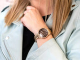 Fossil Neutra Chronograph Mother of Pearl Brown Dial Rose Gold Steel Strap Watch for Women - ES5218 Authentic Buy Shop Now