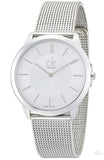 Calvin Klein Minimal Silver Dial Silver Mesh Bracelet Watch for Men - K3M21126 Authentic Buy Shop Now