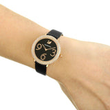 Swarovski Crystal Frost Black Dial Black Leather Strap Watch for Women - 5484058 Authentic Buy Shop Now
