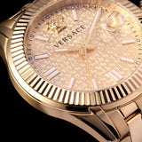 Versace Greca Time Quartz Gold Dial Gold Steel Strap Watch For Men - VE3K00522 Authentic Buy Shop Now