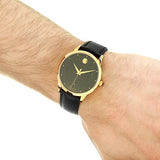 Movado 1881 Automatic Black Dial Black Leather Strap Watch For Men - 606875 Authentic Buy Shop Now