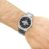 Gucci G Timeless Quartz Black Dial Silver Steel Strap Watch For Women - YA1264136 Authentic Buy Shop Now