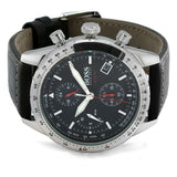 Hugo Boss Aero Chronograph Black Dial Black Leather Strap Watch for Men - 1513770 Authentic Buy Shop Now