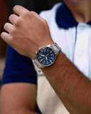 Citizen Eco Drive Chronograph Blue Dial Silver Stainless Steel Watch For Men - CA0690-88L Authentic Buy Shop Now