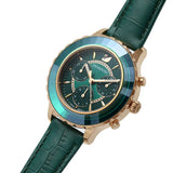 Swarovski Octea Lux Chrono Emerald Green Dial Green Leather Strap Watch for Women - 5452498 Authentic Buy Shop Now