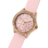 Guess Sparkling Diamonds Pink Dial Pink Rubber Strap Watch for Women - W0032L9 Authentic Buy Shop Now